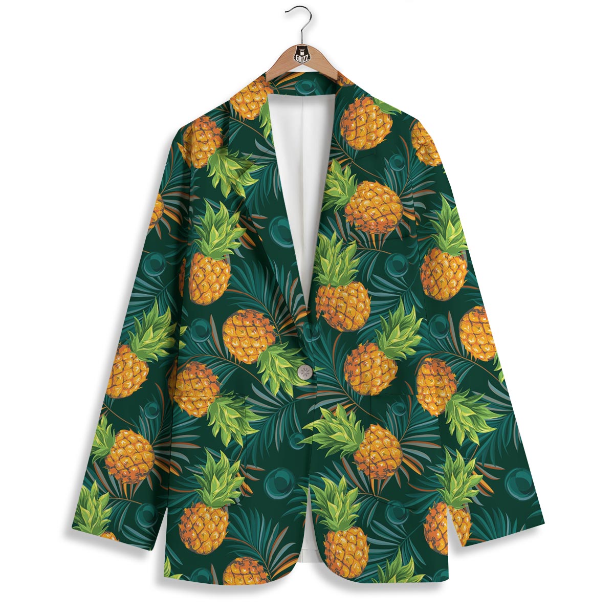 Pineapple Summer Print Pattern Women's Blazer-grizzshop