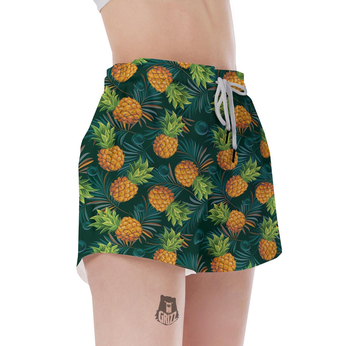 Pineapple Summer Print Pattern Women's Shorts-grizzshop