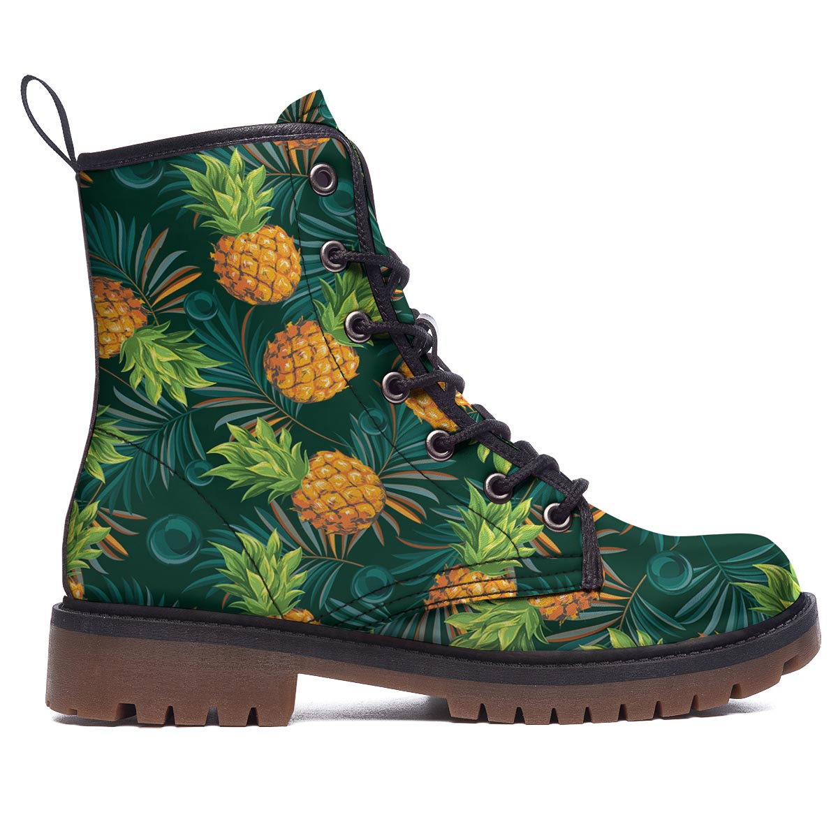 Pineapple Summer Print Pattern Work Boots-grizzshop