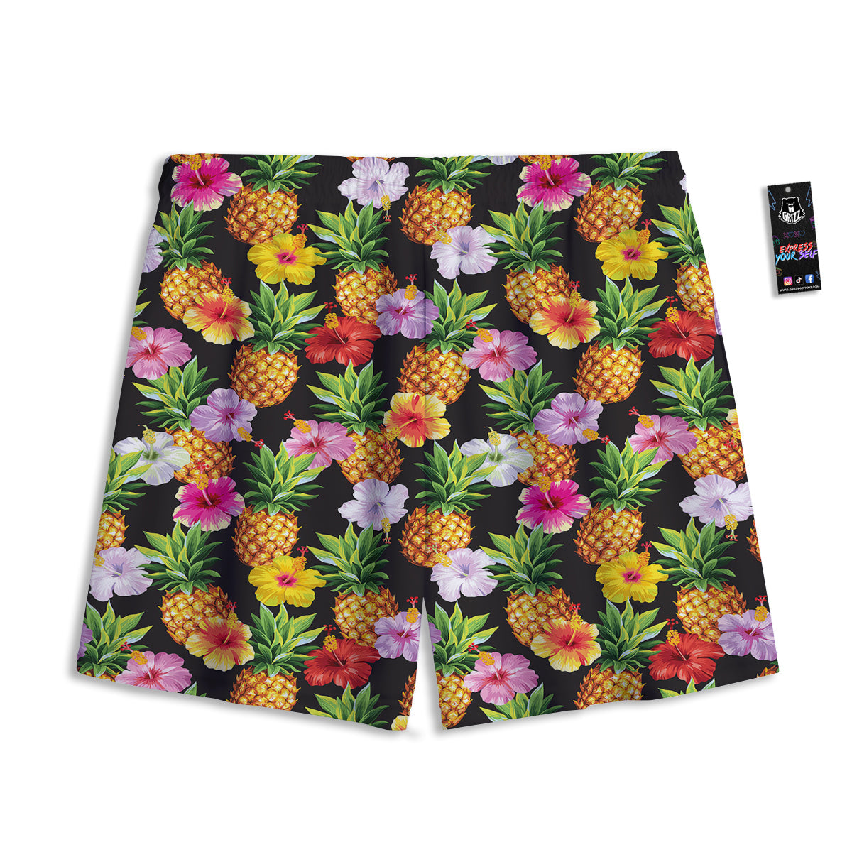 Pineapple Tropical Vintage Print Pattern Mesh Shorts-grizzshop