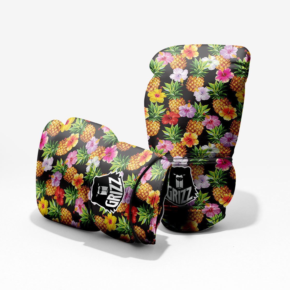 Pineapple Tropical Vintage Print Pattern Sparring Gloves-grizzshop