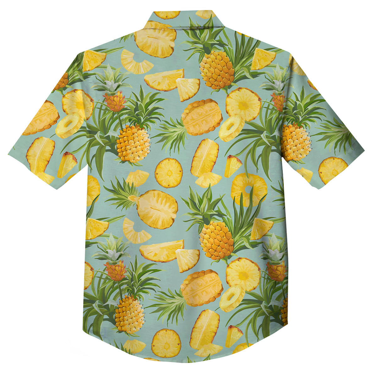 Pineapple Watercolor Print Pattern Button Up Shirt-grizzshop