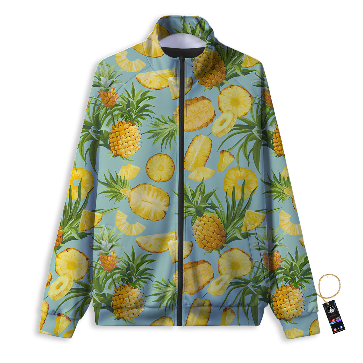 Pineapple Watercolor Print Pattern Track Jacket-grizzshop