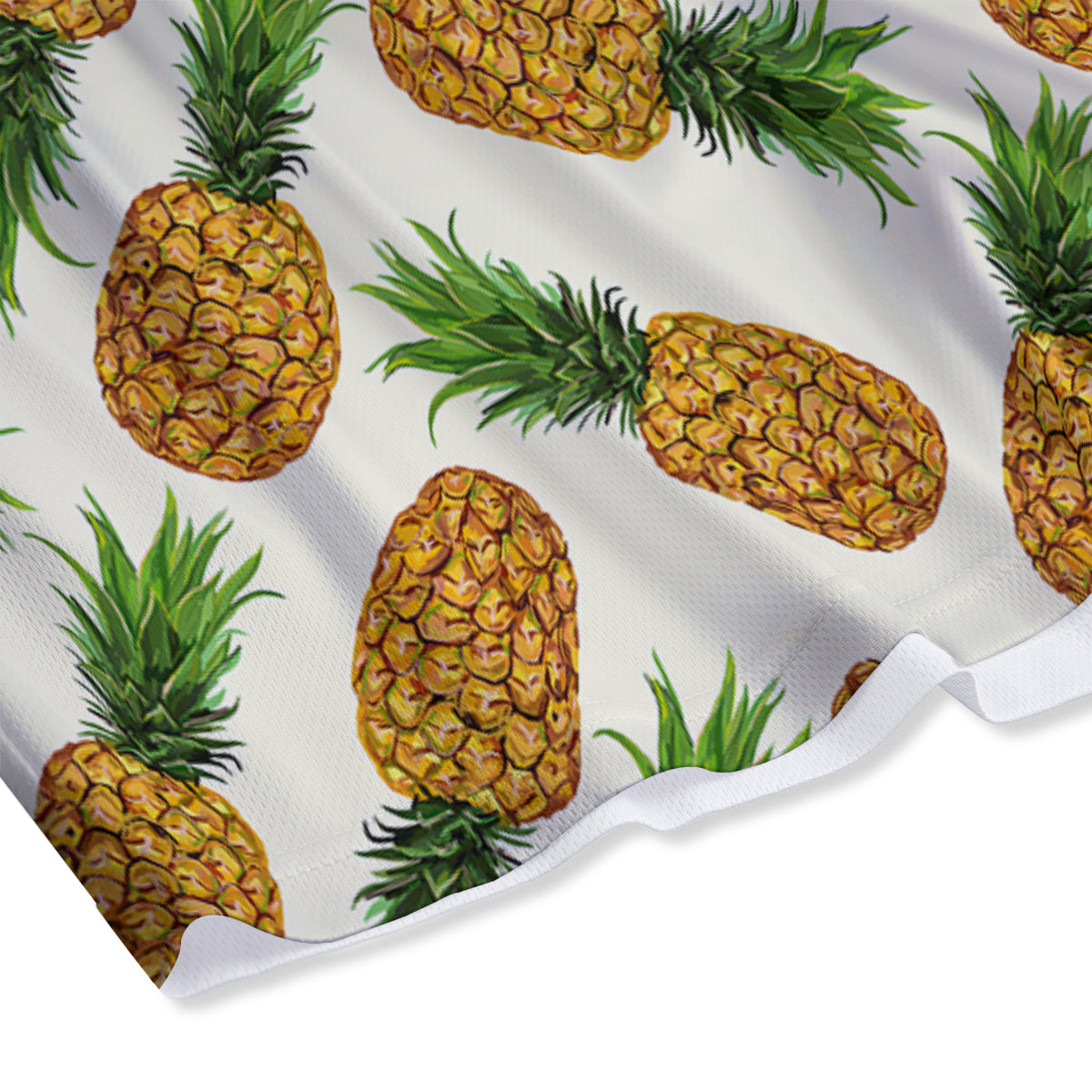 Pineapple White Print Pattern Mesh Shorts-grizzshop