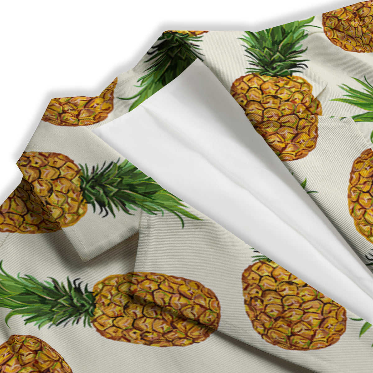 Pineapple White Print Pattern Women's Blazer-grizzshop