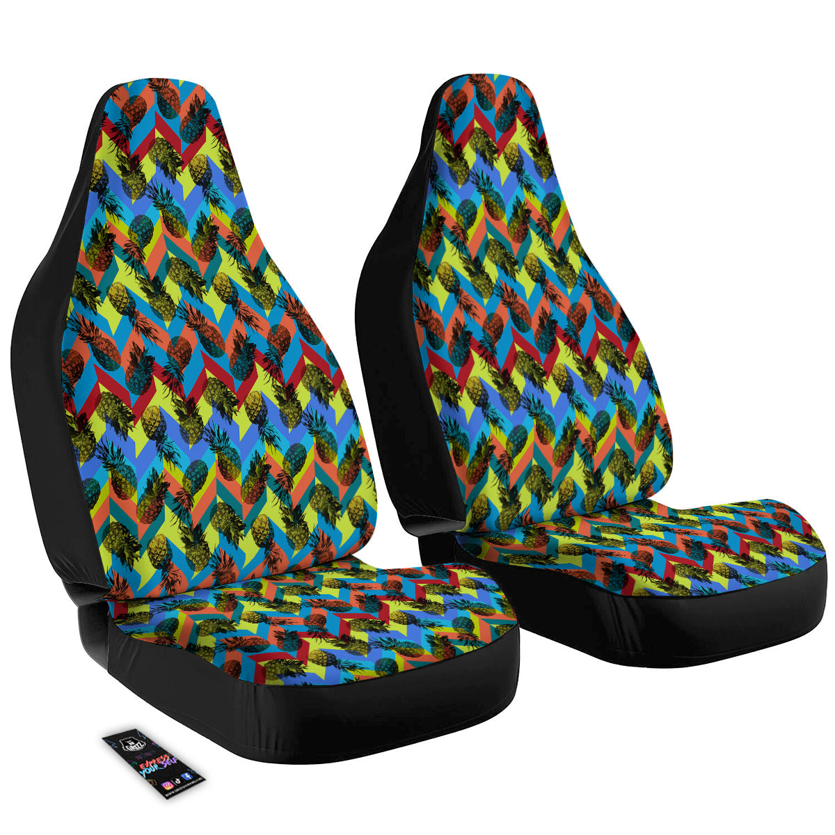 Pineapple Zigzag Print Pattern Car Seat Covers-grizzshop