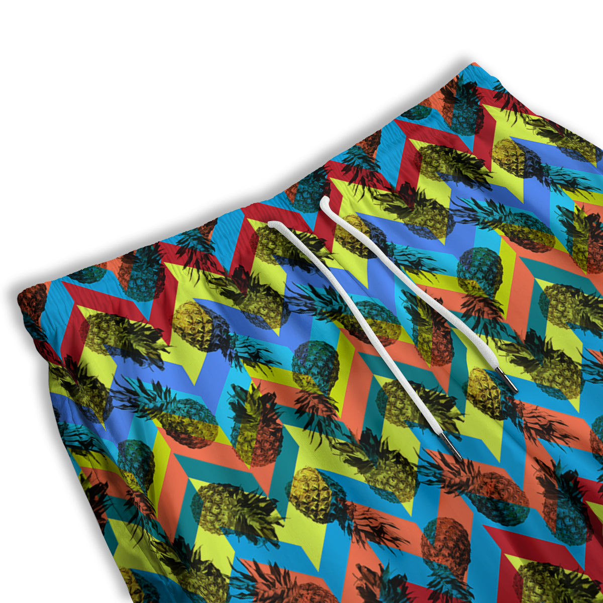 Pineapple Zigzag Print Pattern Men's Athletic Shorts-grizzshop