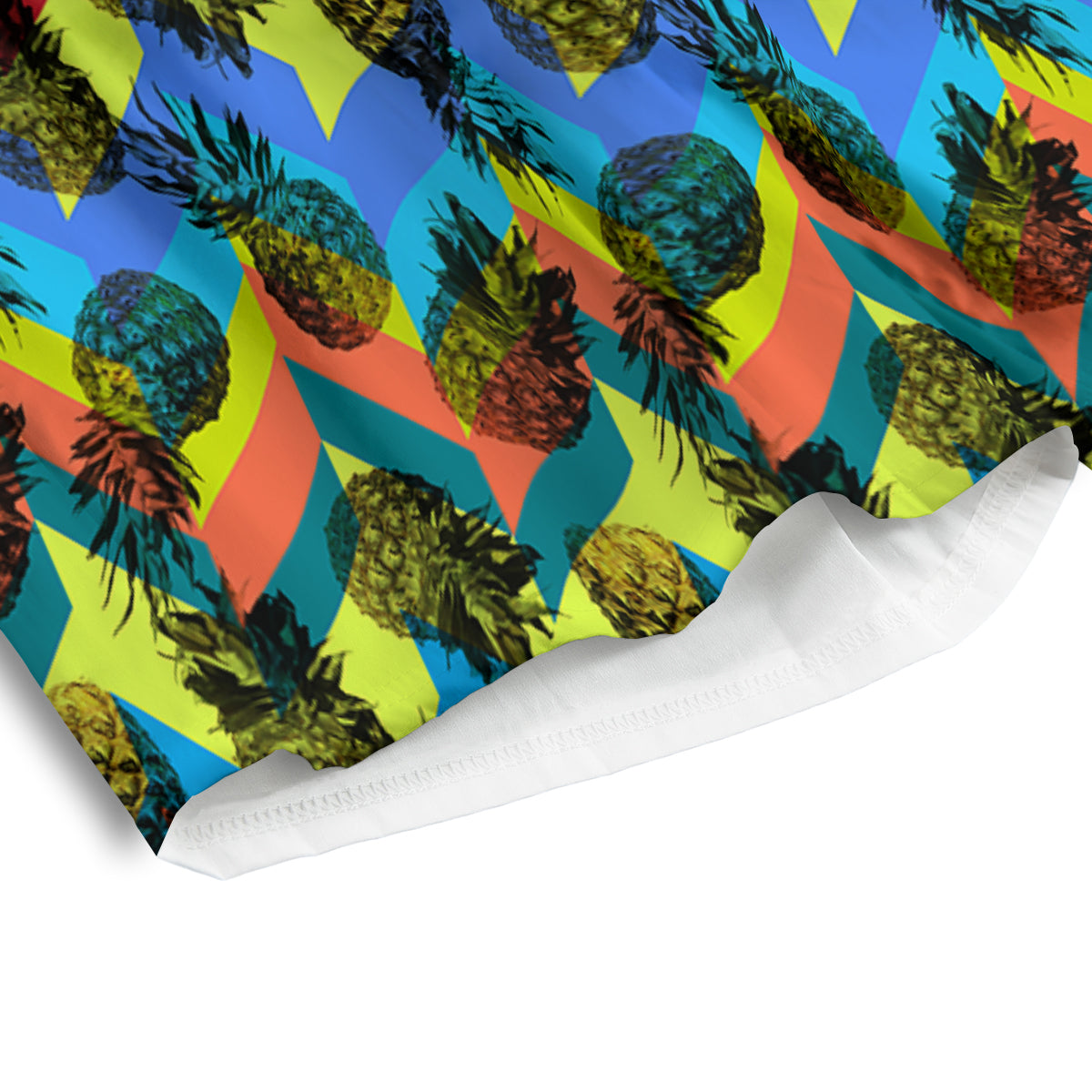 Pineapple Zigzag Print Pattern Men's Athletic Shorts-grizzshop