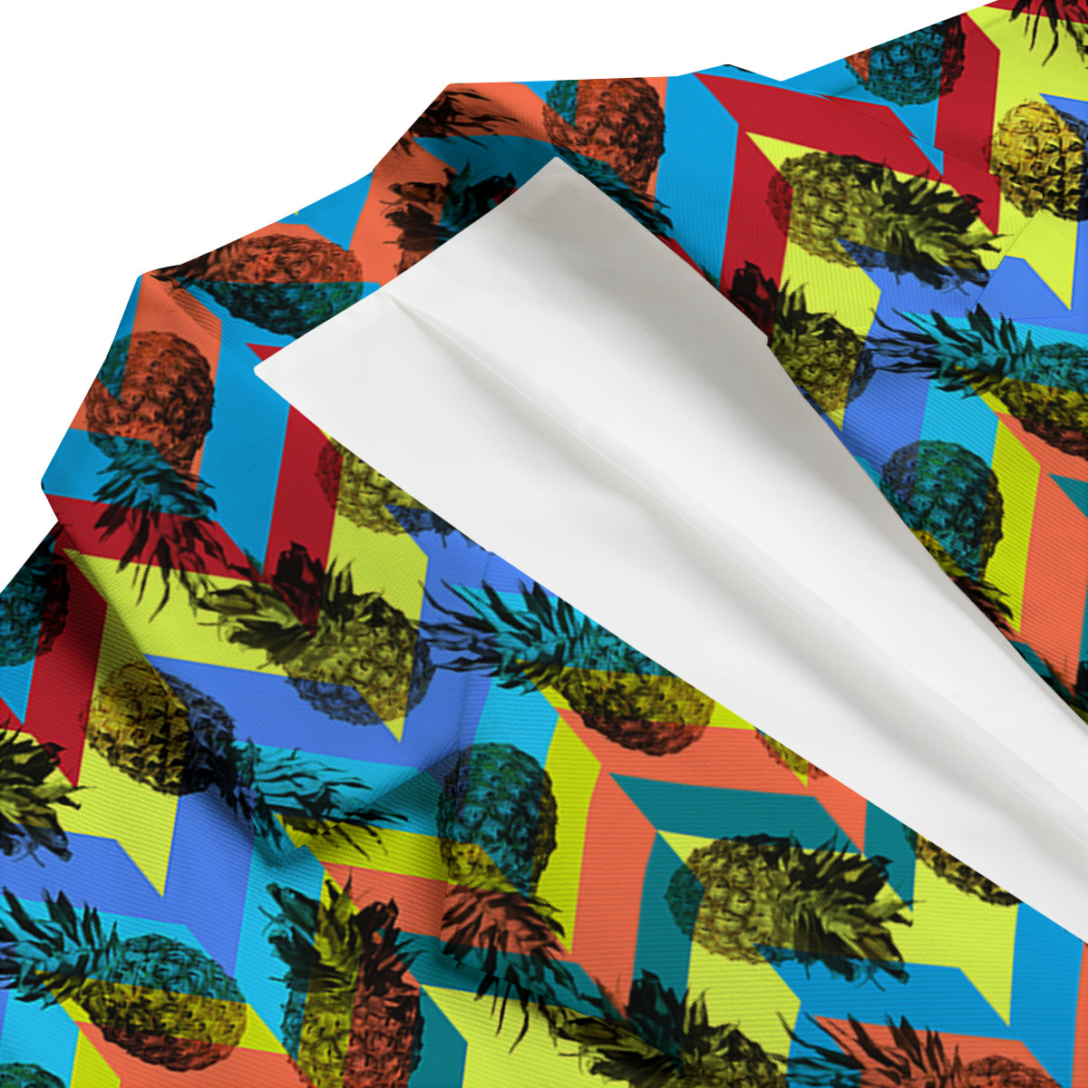 Pineapple Zigzag Print Pattern Men's Blazer-grizzshop
