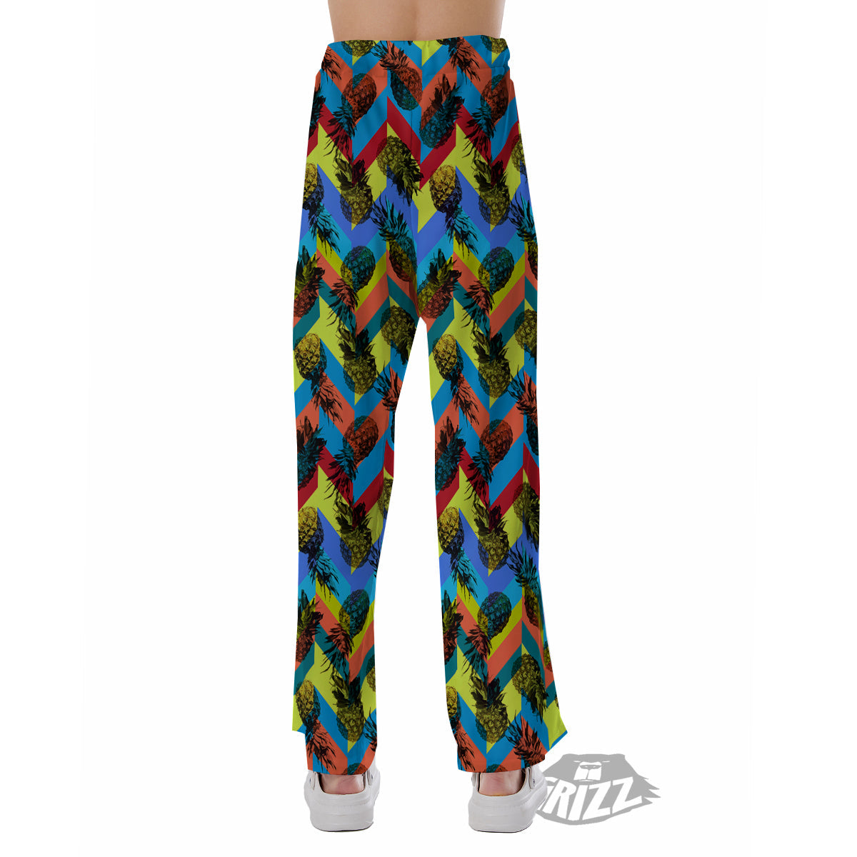 Pineapple Zigzag Print Pattern Pajama Pants-grizzshop