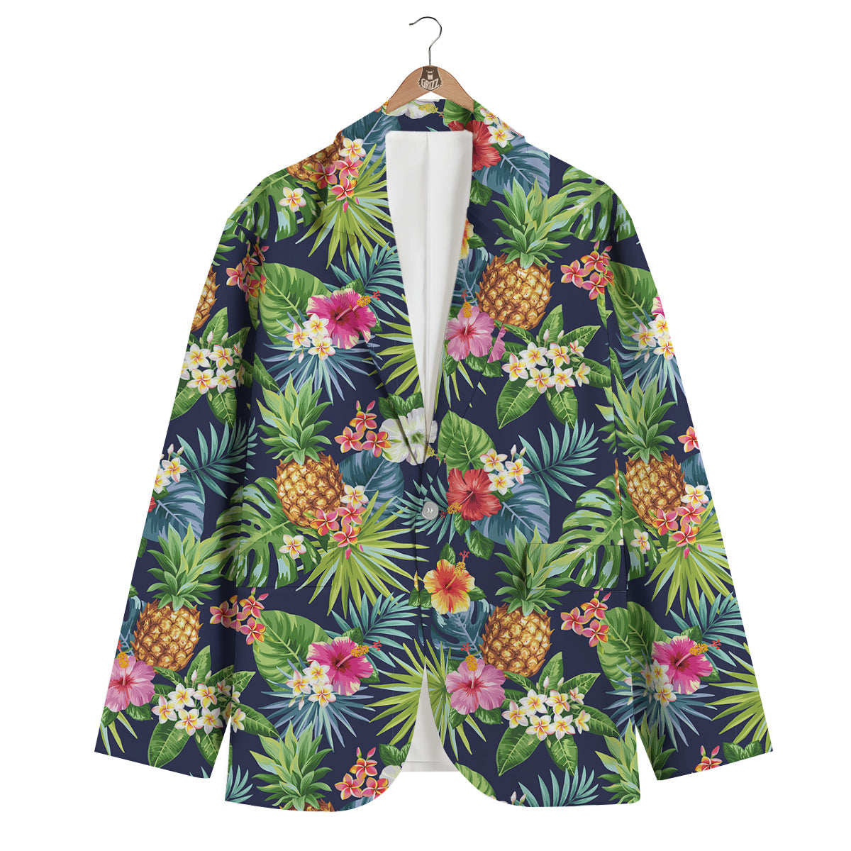 Pineapples Tropical Print Pattern Men's Blazer-grizzshop