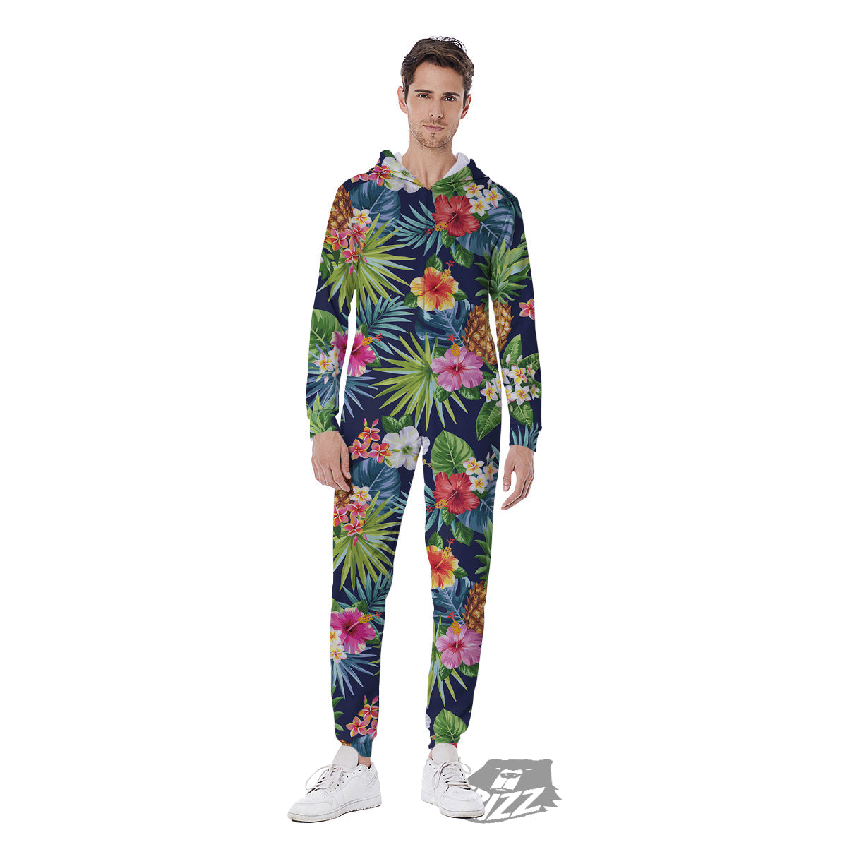 Pineapples Tropical Print Pattern Men's Jumpsuit-grizzshop