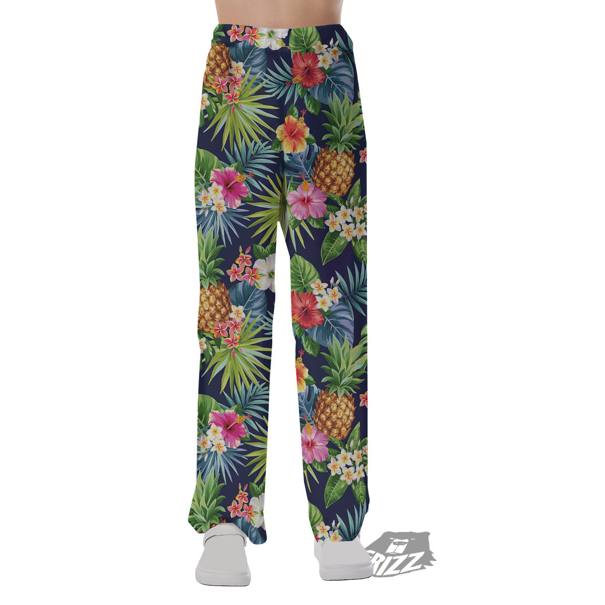 Pineapples Tropical Print Pattern Pajama Pants-grizzshop