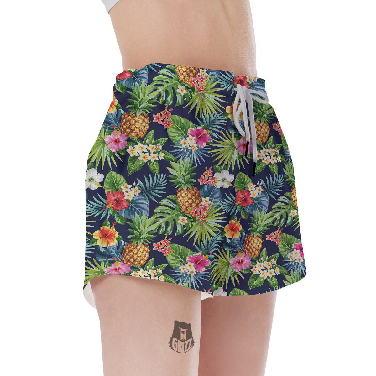 Pineapples Tropical Print Pattern Women's Shorts-grizzshop