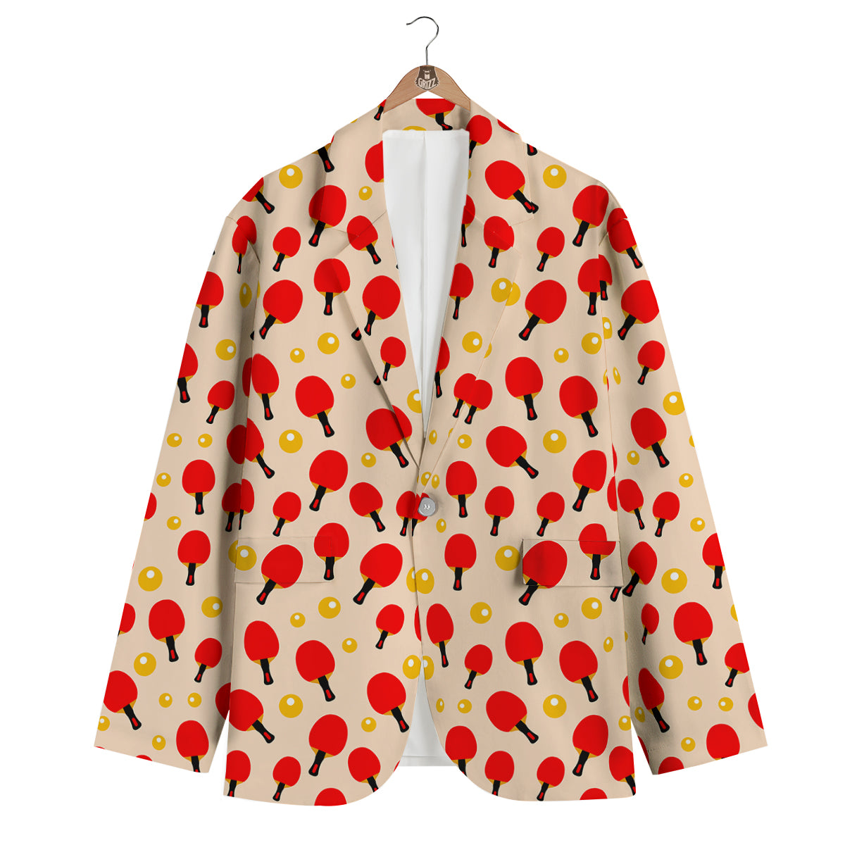 Pingpong Print Pattern Men's Blazer-grizzshop