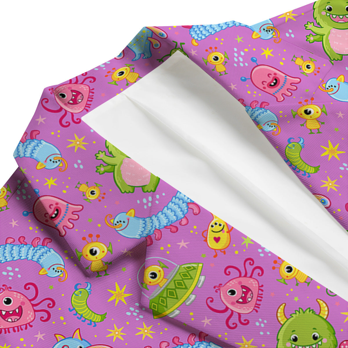 Pink Alien And Cute Monsters Print Pattern Men's Blazer-grizzshop