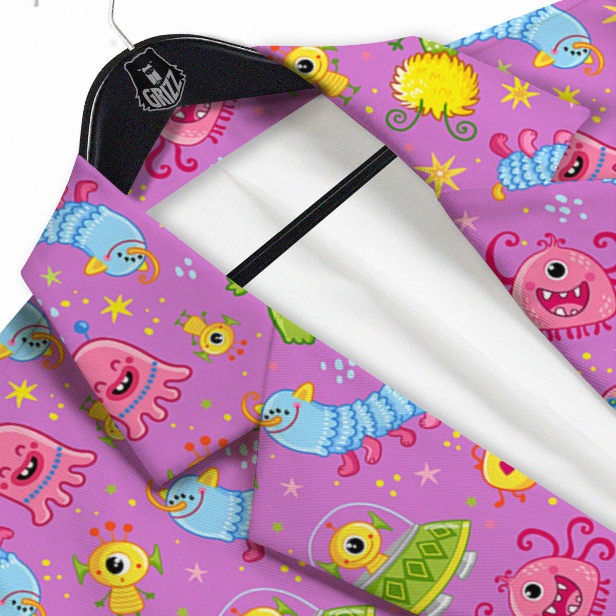 Pink Alien And Cute Monsters Print Pattern Men's Sport Coat-grizzshop