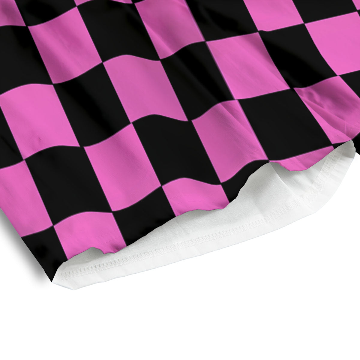 Pink And Black Checkered Print Pattern Men's Athletic Shorts