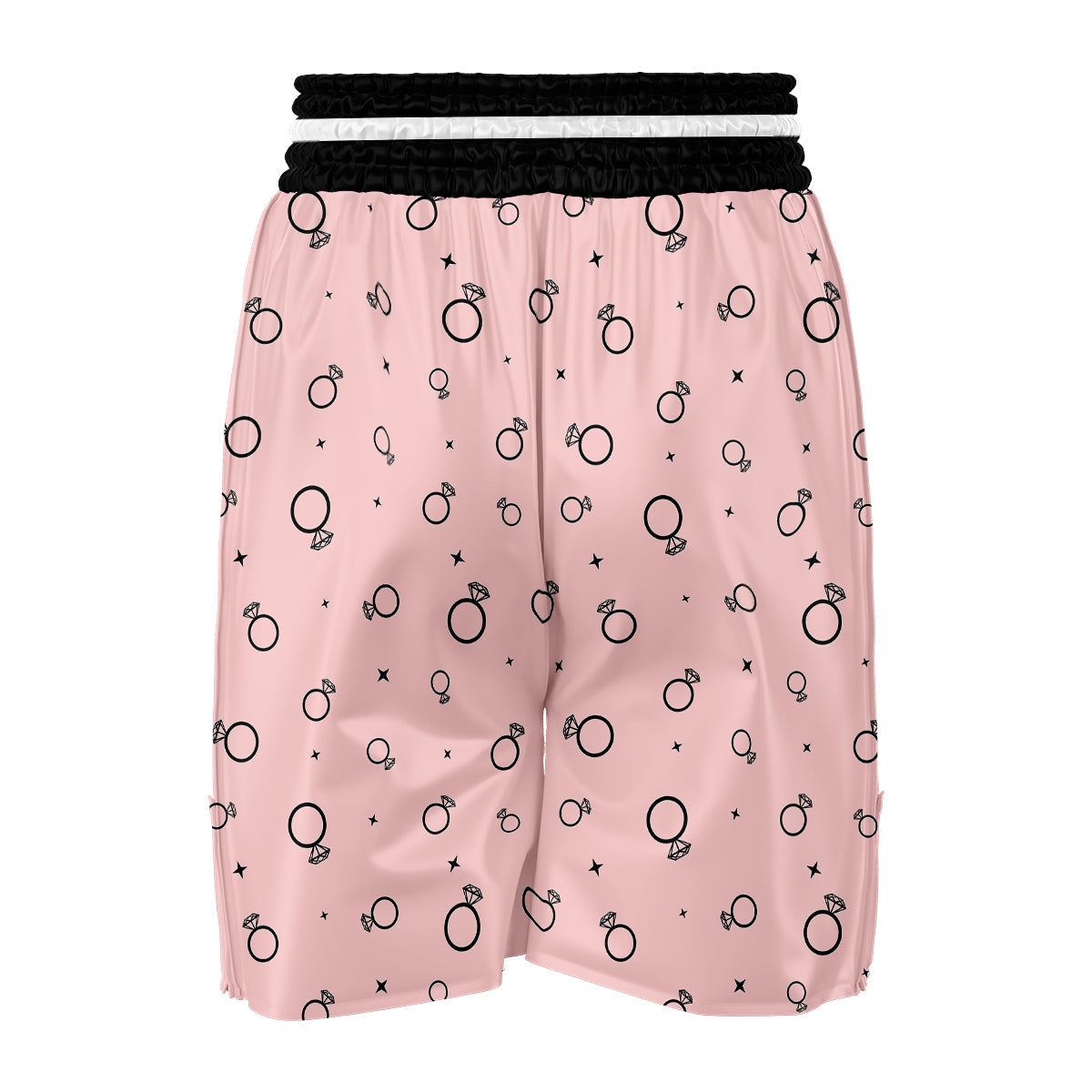 Pink And Diamond Ring Print Pattern Boxing Shorts-grizzshop