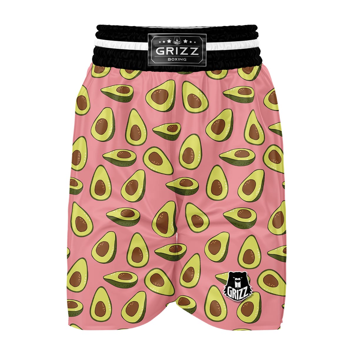 Pink Avocado Patttern Print Boxing Shorts-grizzshop