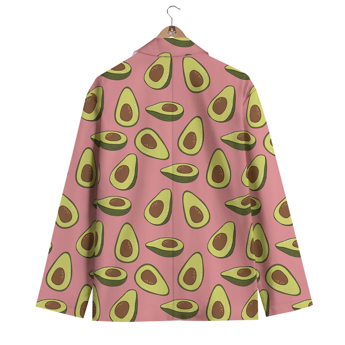 Pink Avocado Patttern Print Men's Blazer-grizzshop