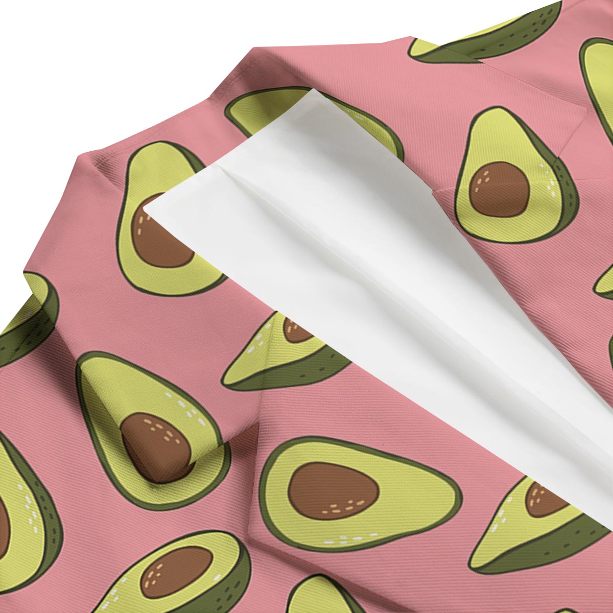 Pink Avocado Patttern Print Men's Blazer-grizzshop