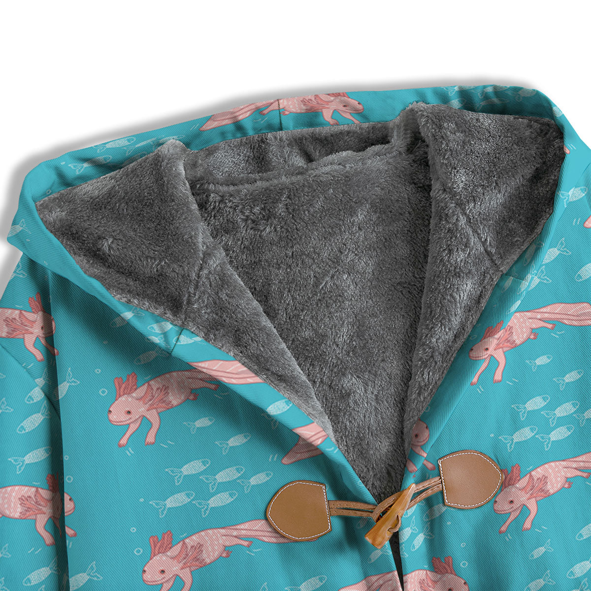 Pink Axolotl Teal Print Pattern Men's Windbreaker Jacket-grizzshop