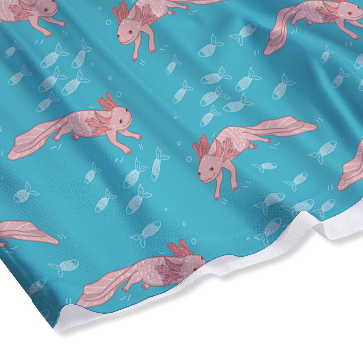 Pink Axolotl Teal Print Pattern Mesh Shorts