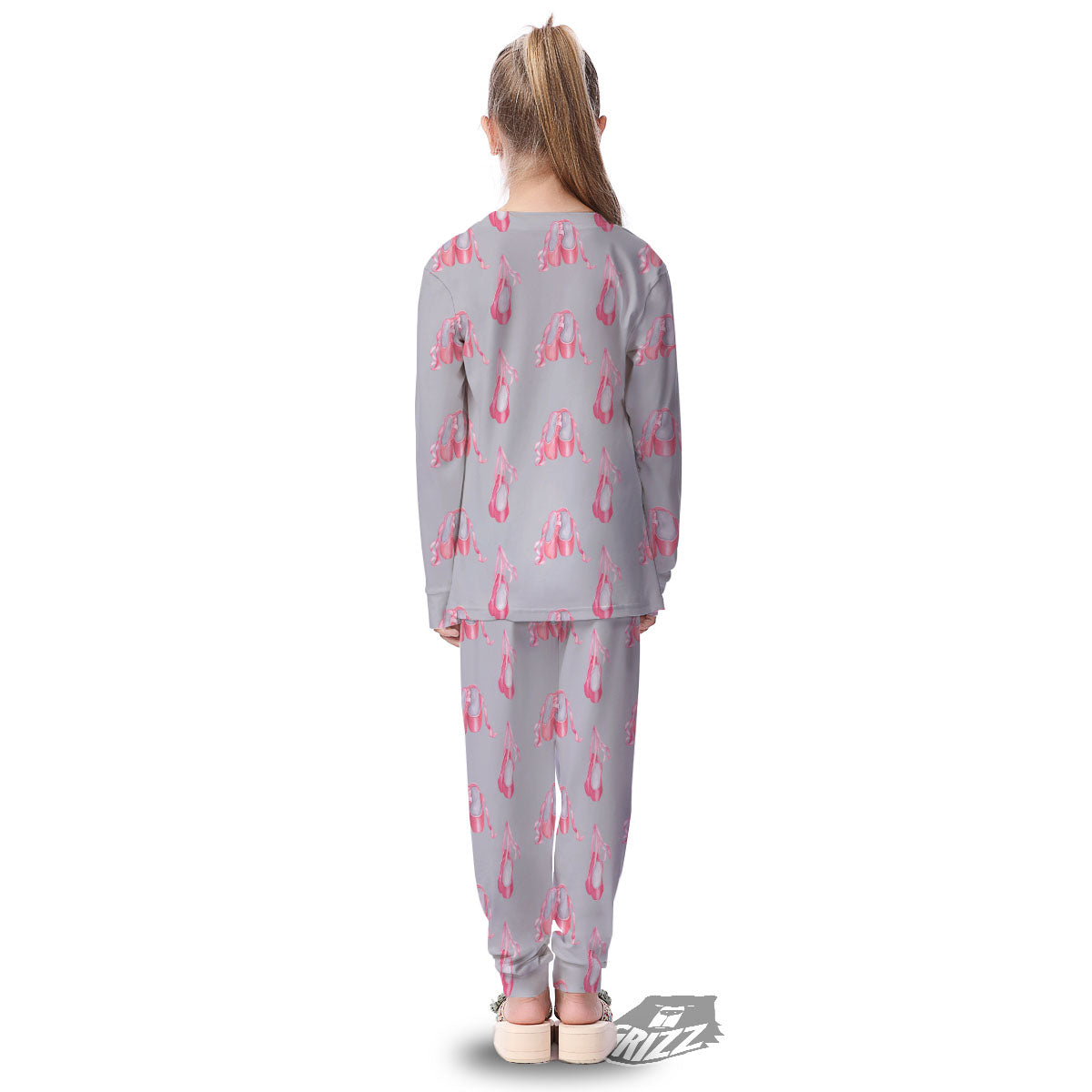 Pink Ballet Shoes Print Pattern Kid's Pajamas-grizzshop