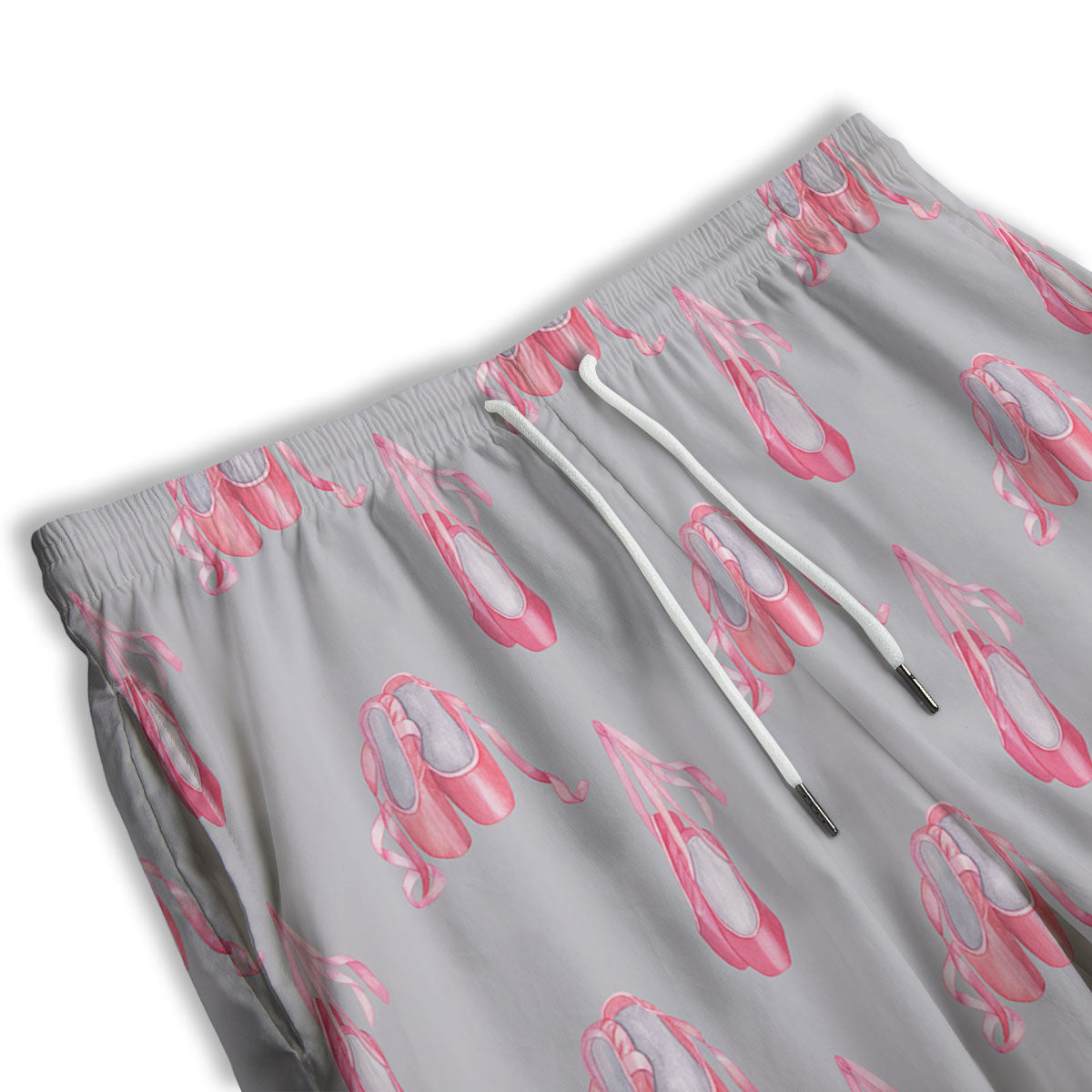 Pink Ballet Shoes Print Pattern Men's Athletic Shorts