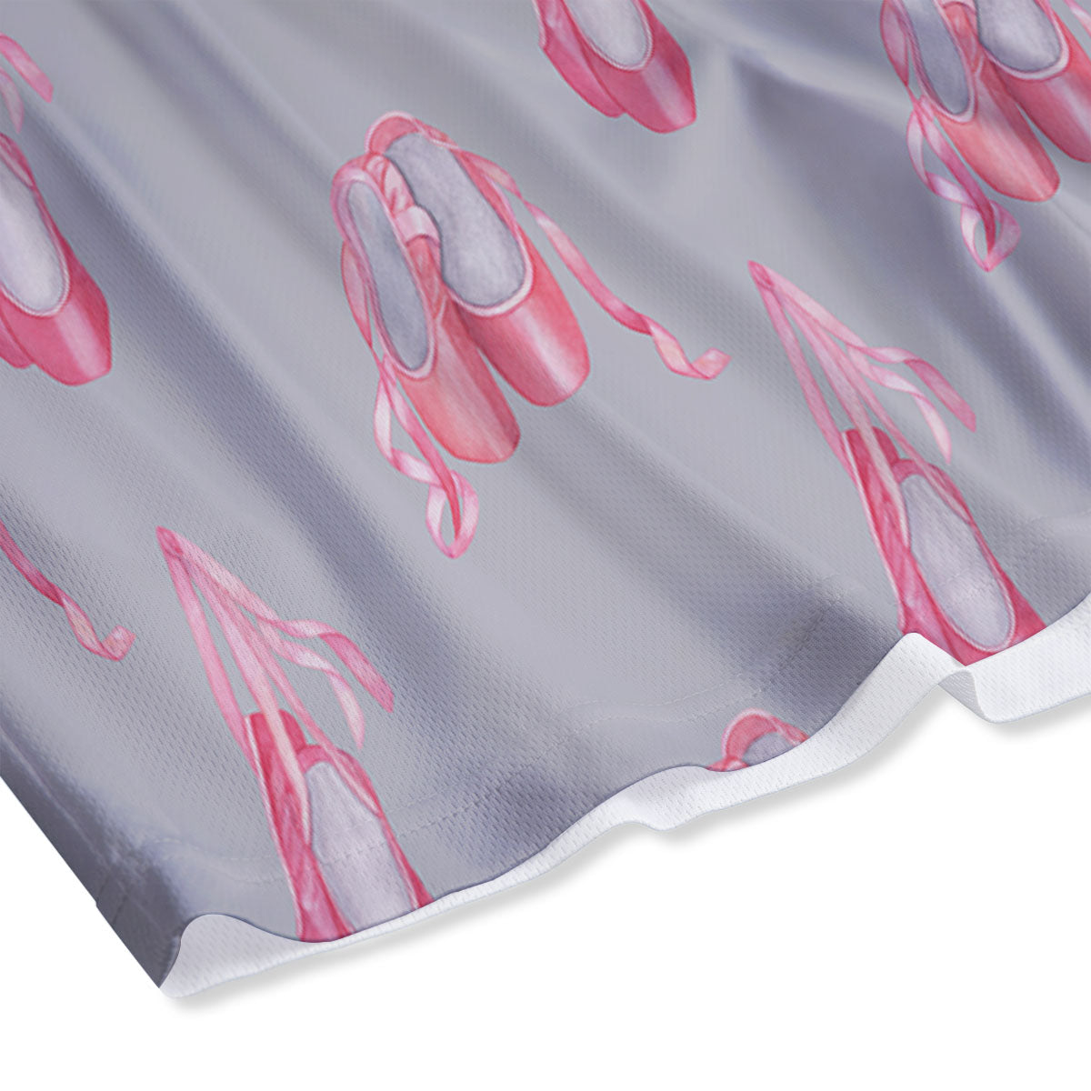 Pink Ballet Shoes Print Pattern Mesh Shorts