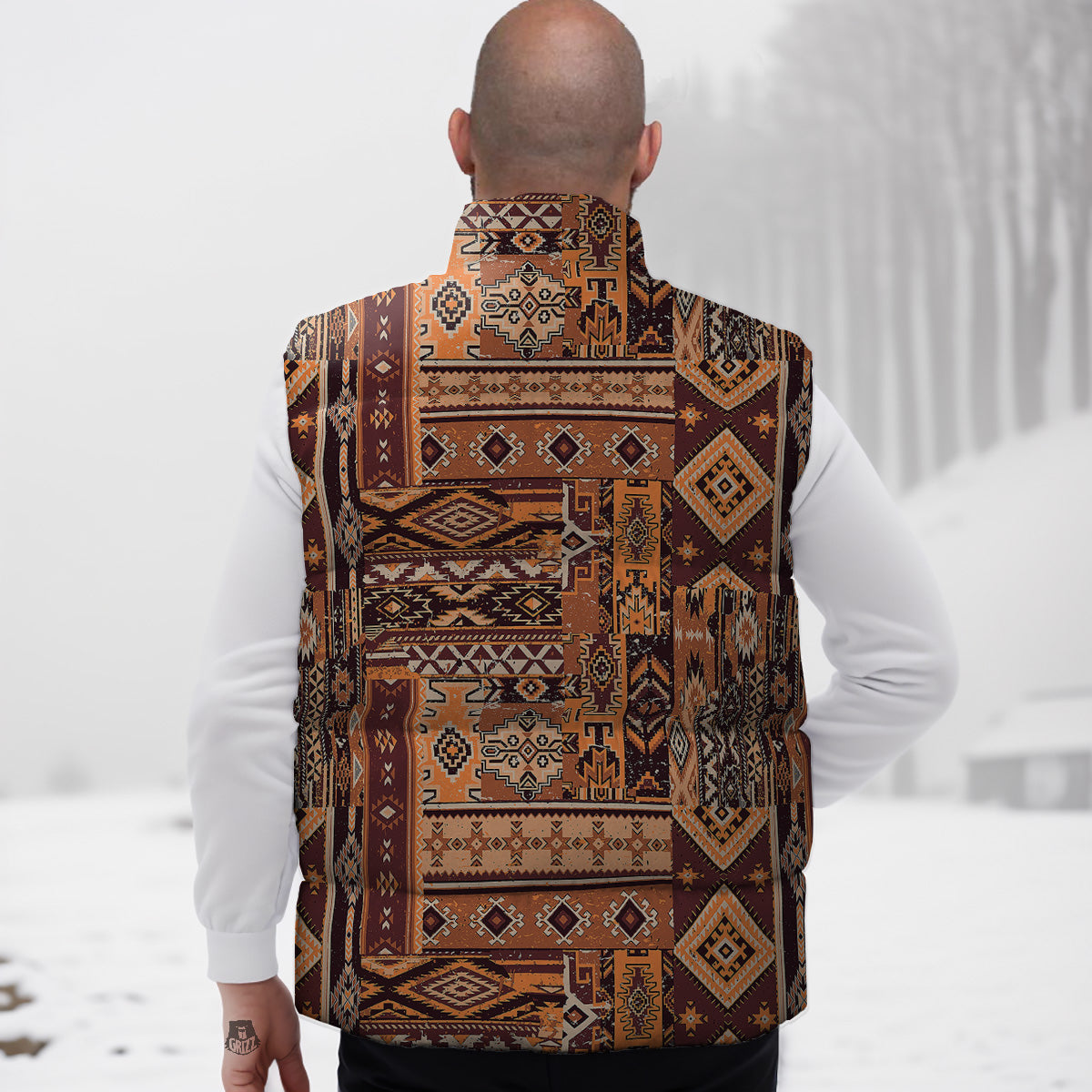 Pink Banana Pattern Print Down Vest-grizzshop