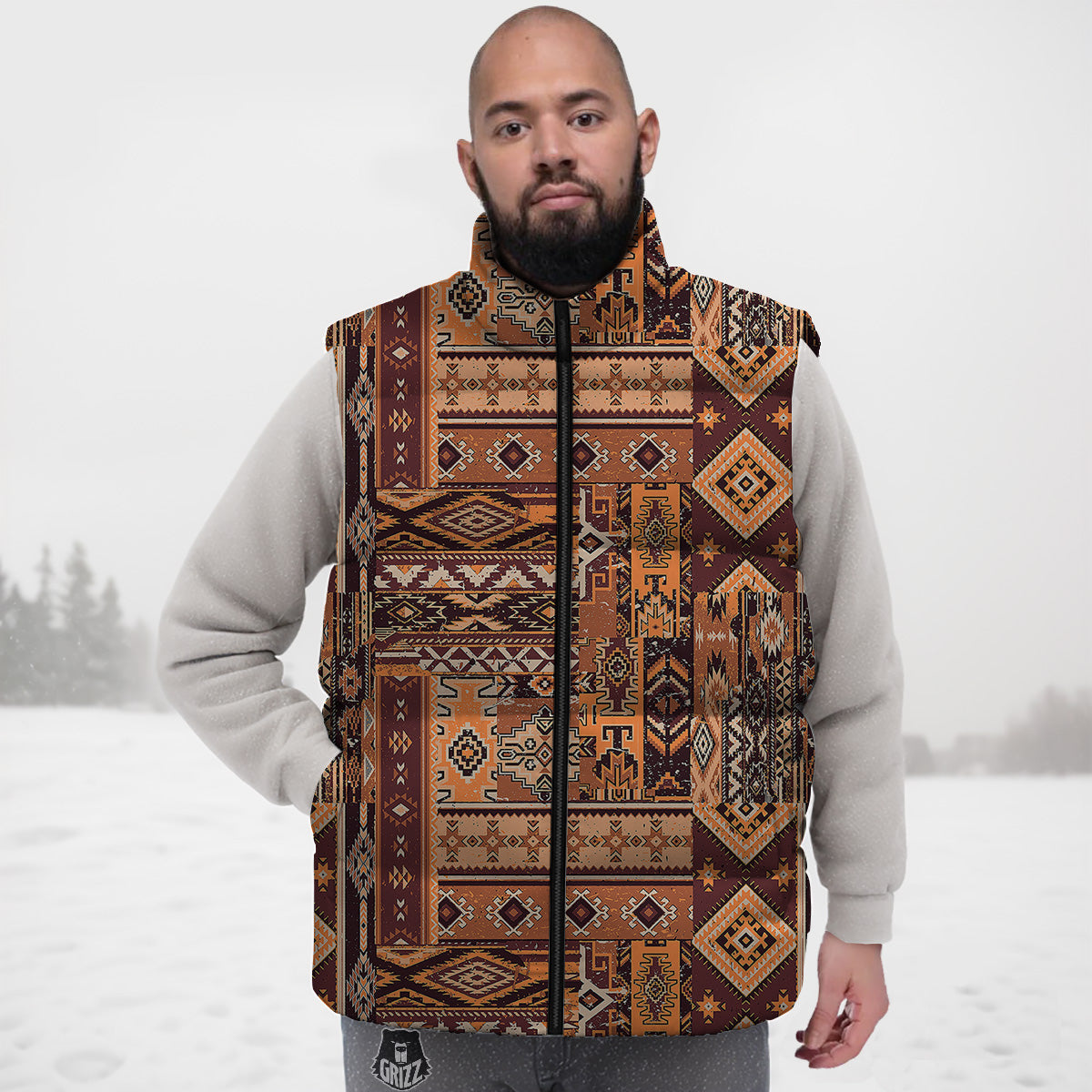 Pink Banana Pattern Print Down Vest-grizzshop