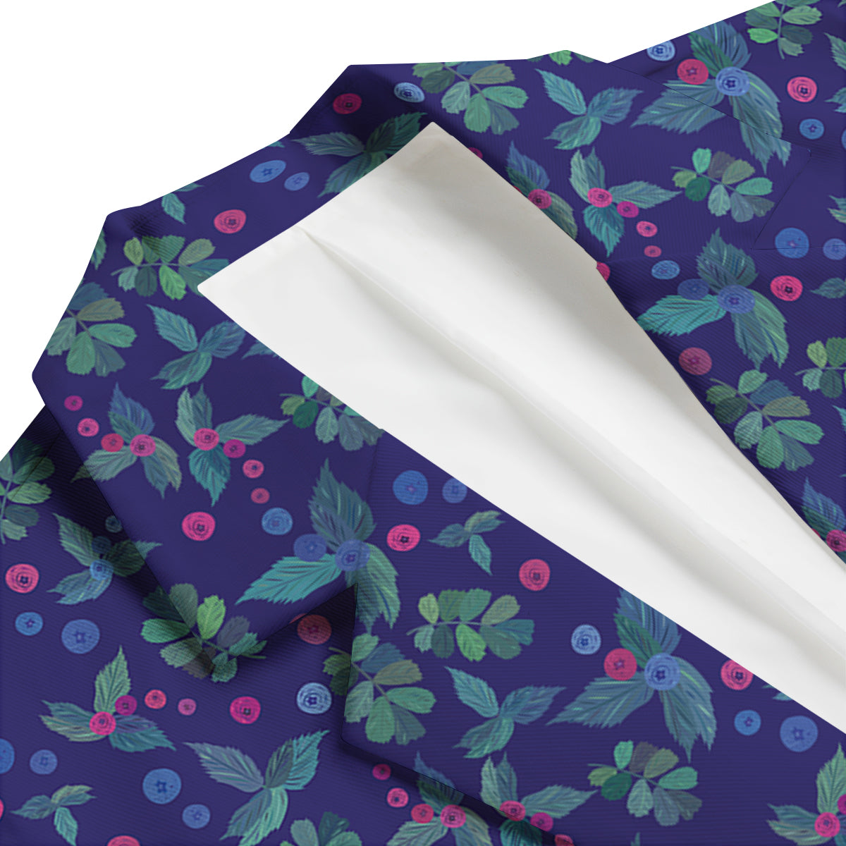Pink Blueberry And Leaf Print Pattern Men's Blazer-grizzshop