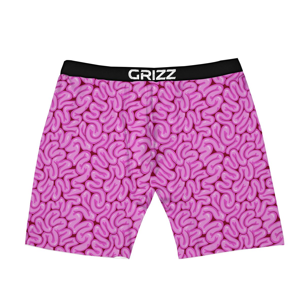 Pink Brains Cartoon Print Pattern Boxer Briefs-grizzshop