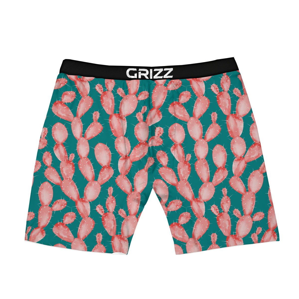 Pink Cactus Print Pattern Boxer Briefs-grizzshop