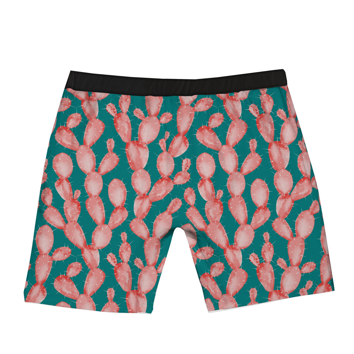Pink Cactus Print Pattern Boxer Briefs-grizzshop