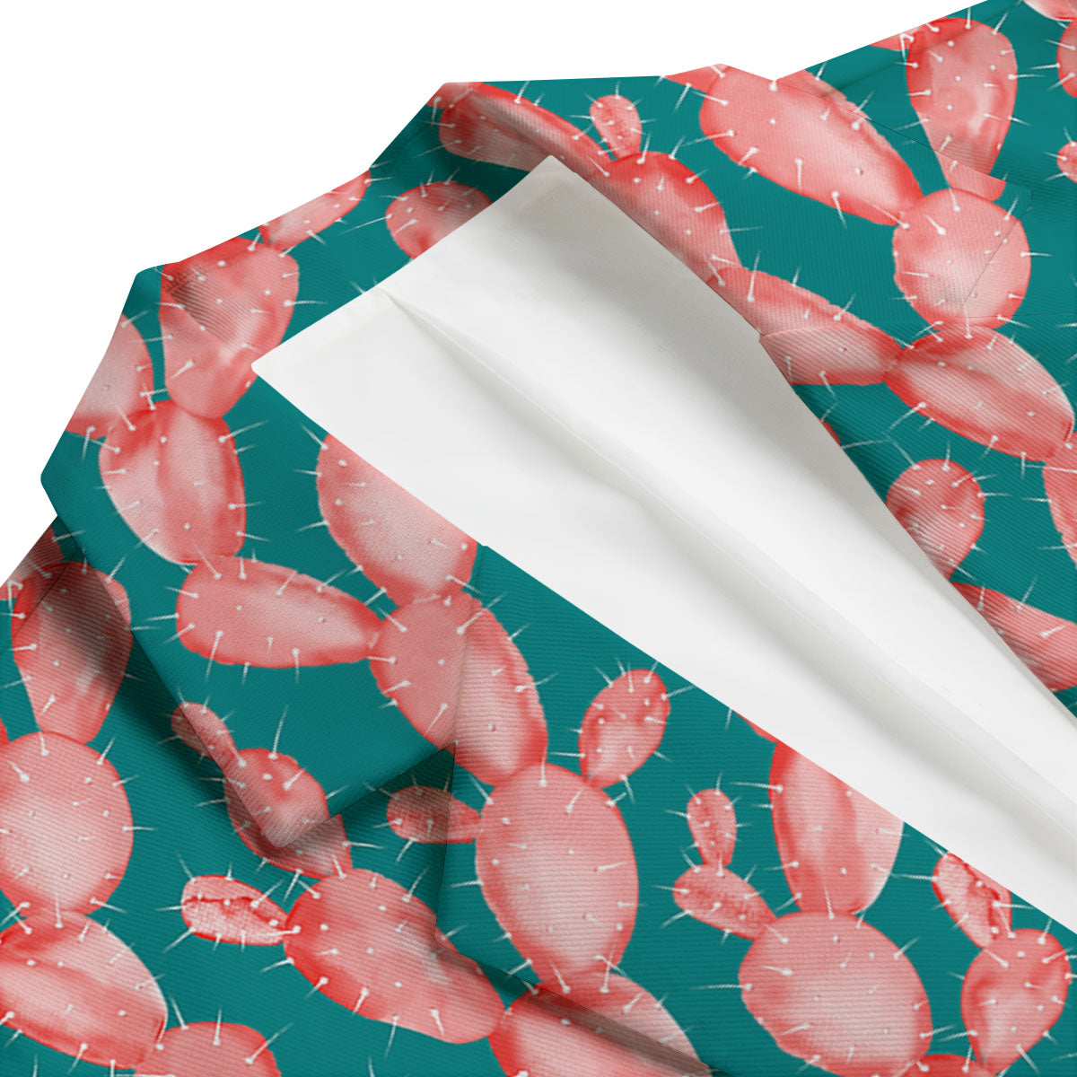 Pink Cactus Print Pattern Men's Blazer-grizzshop