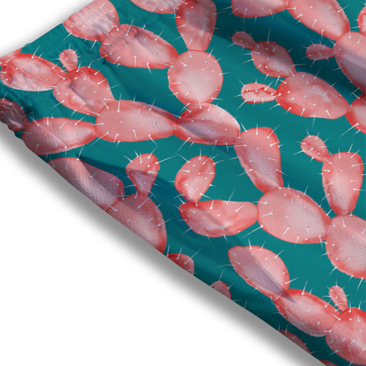 Pink Cactus Print Pattern Mesh Shorts
