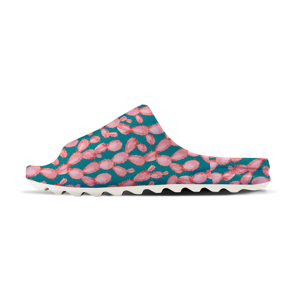 Pink Cactus Print Pattern Sandals-grizzshop