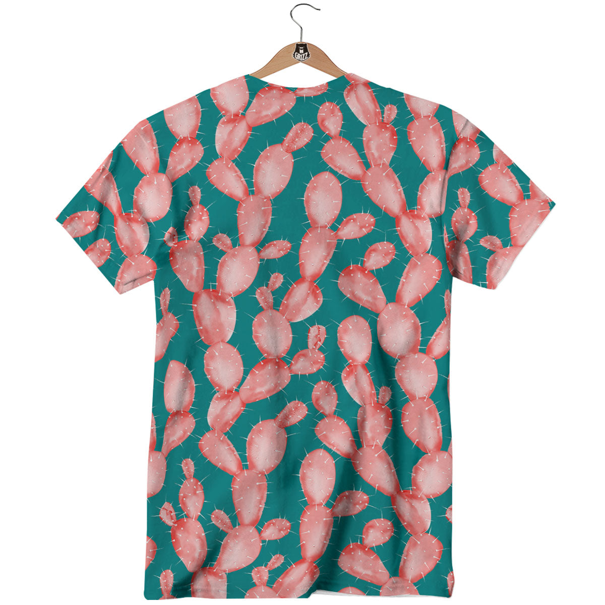 Pink Cactus Print Pattern T-Shirt-grizzshop