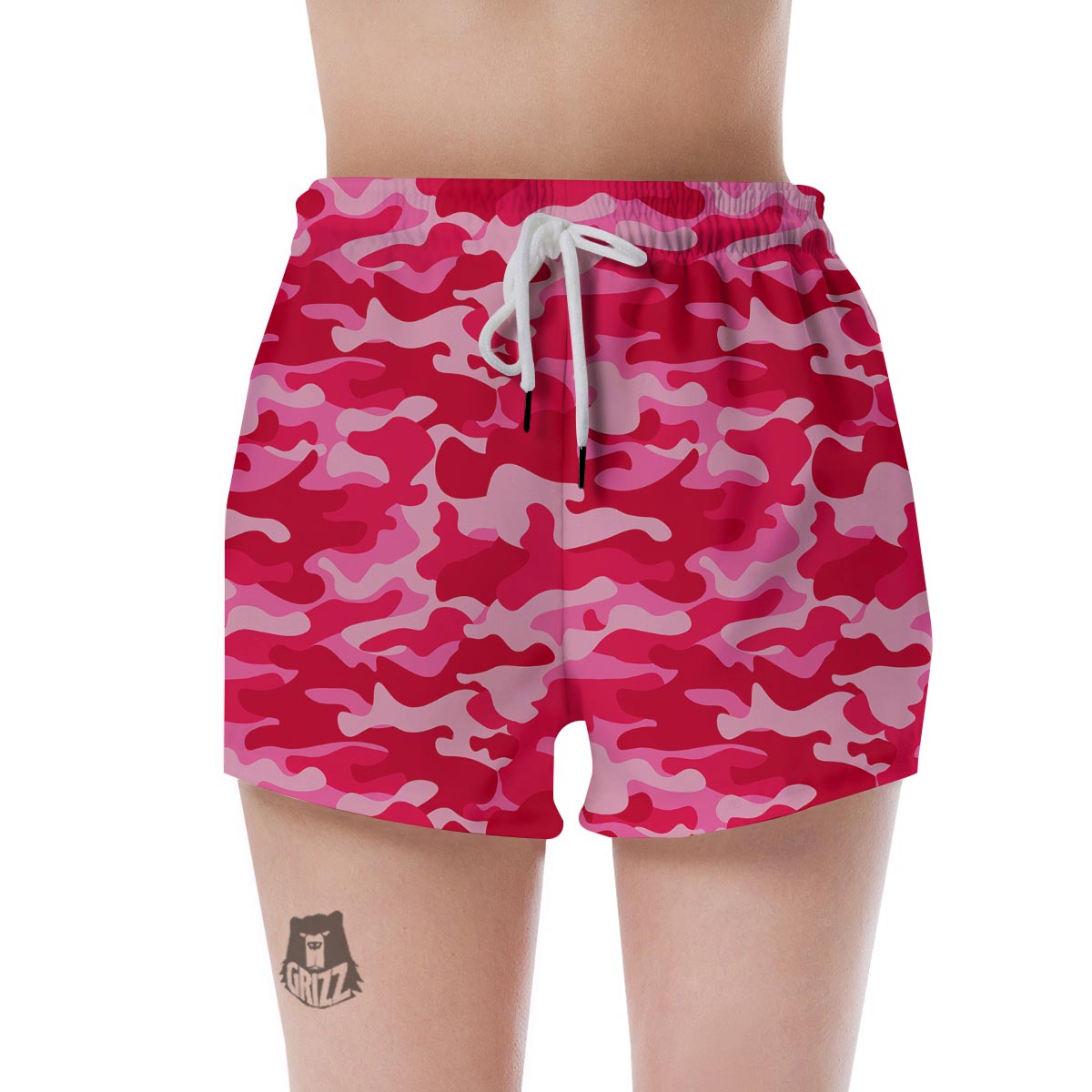 Pink Camo Print Women's Shorts-grizzshop