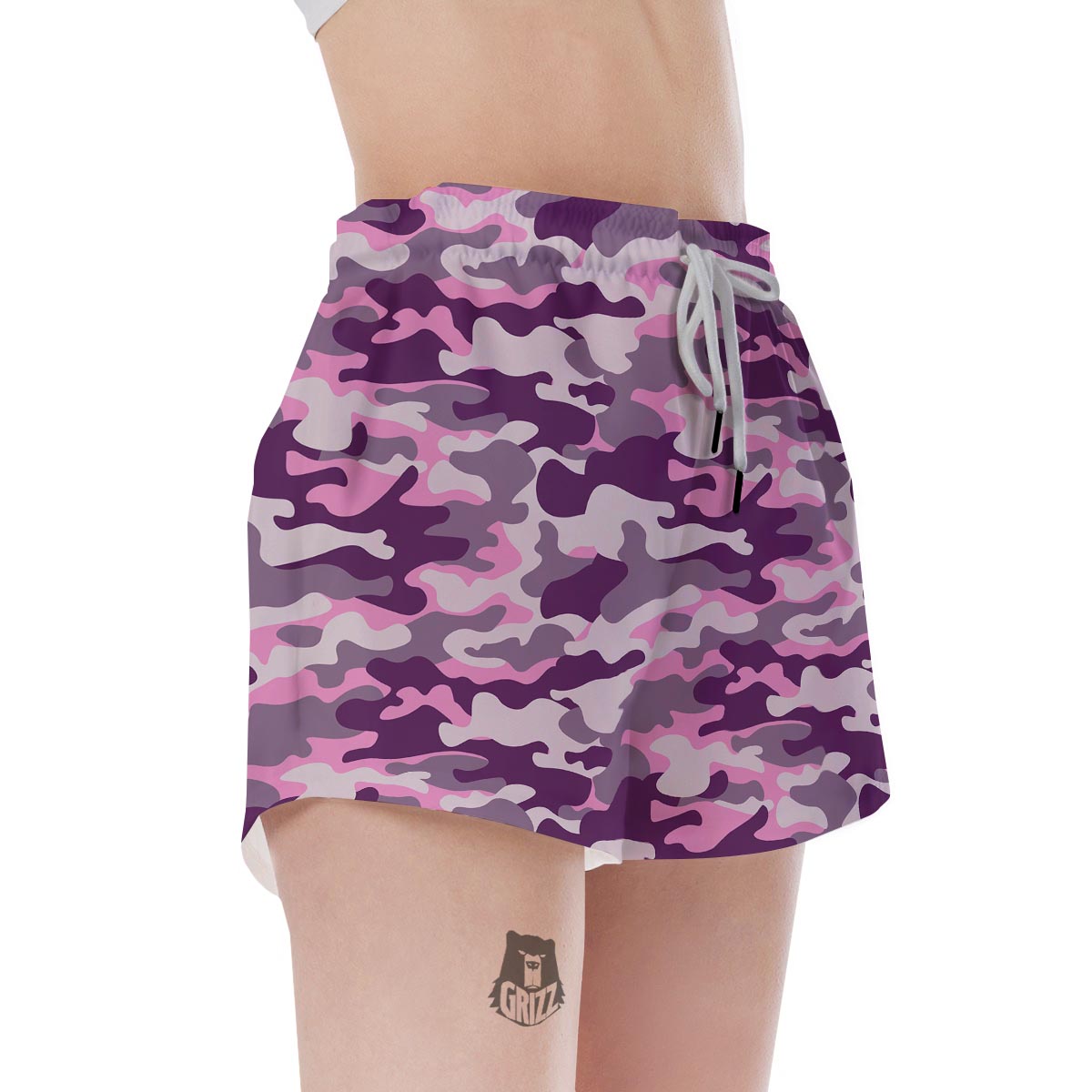 Pink Camouflage Print Women's Shorts-grizzshop