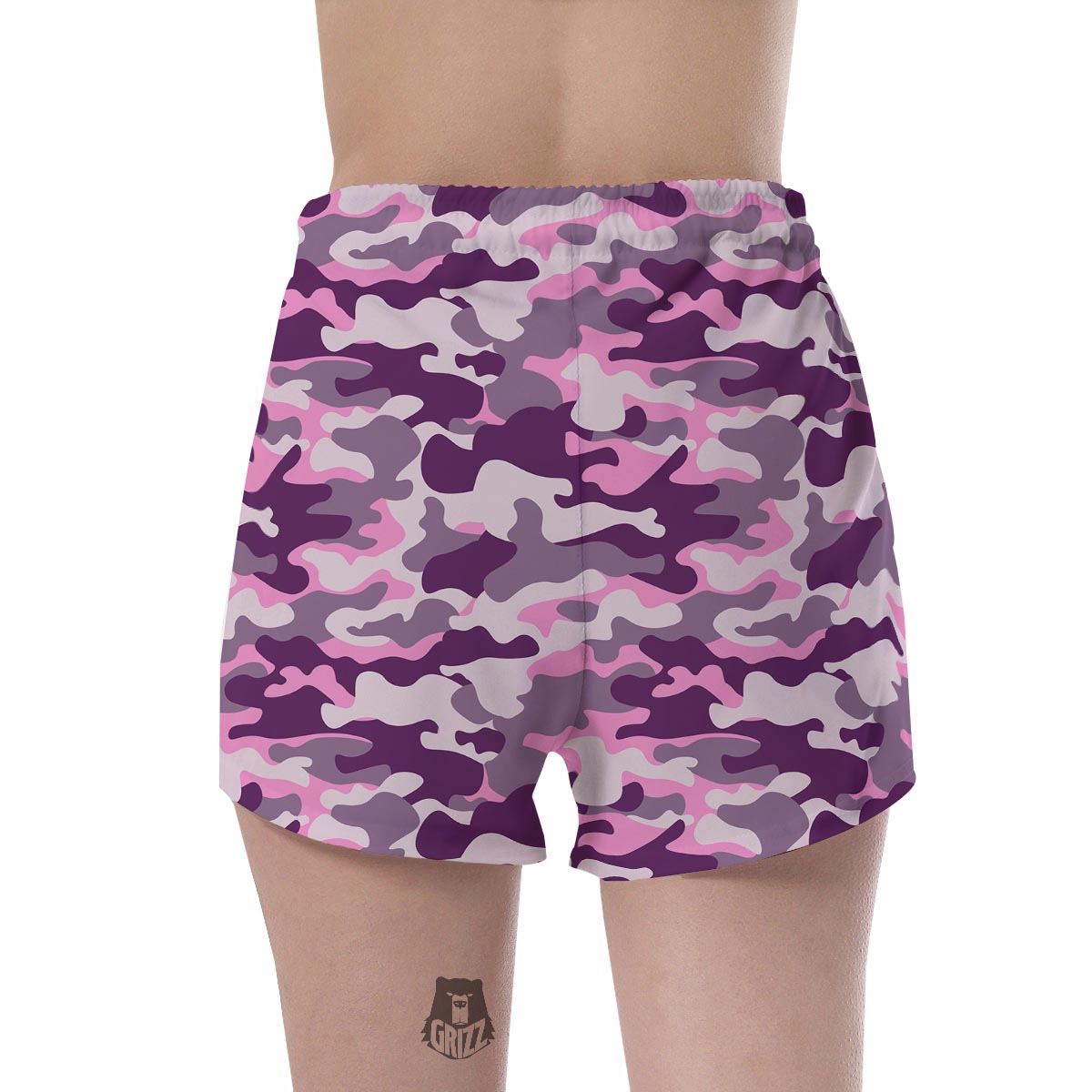Pink Camouflage Print Women's Shorts-grizzshop