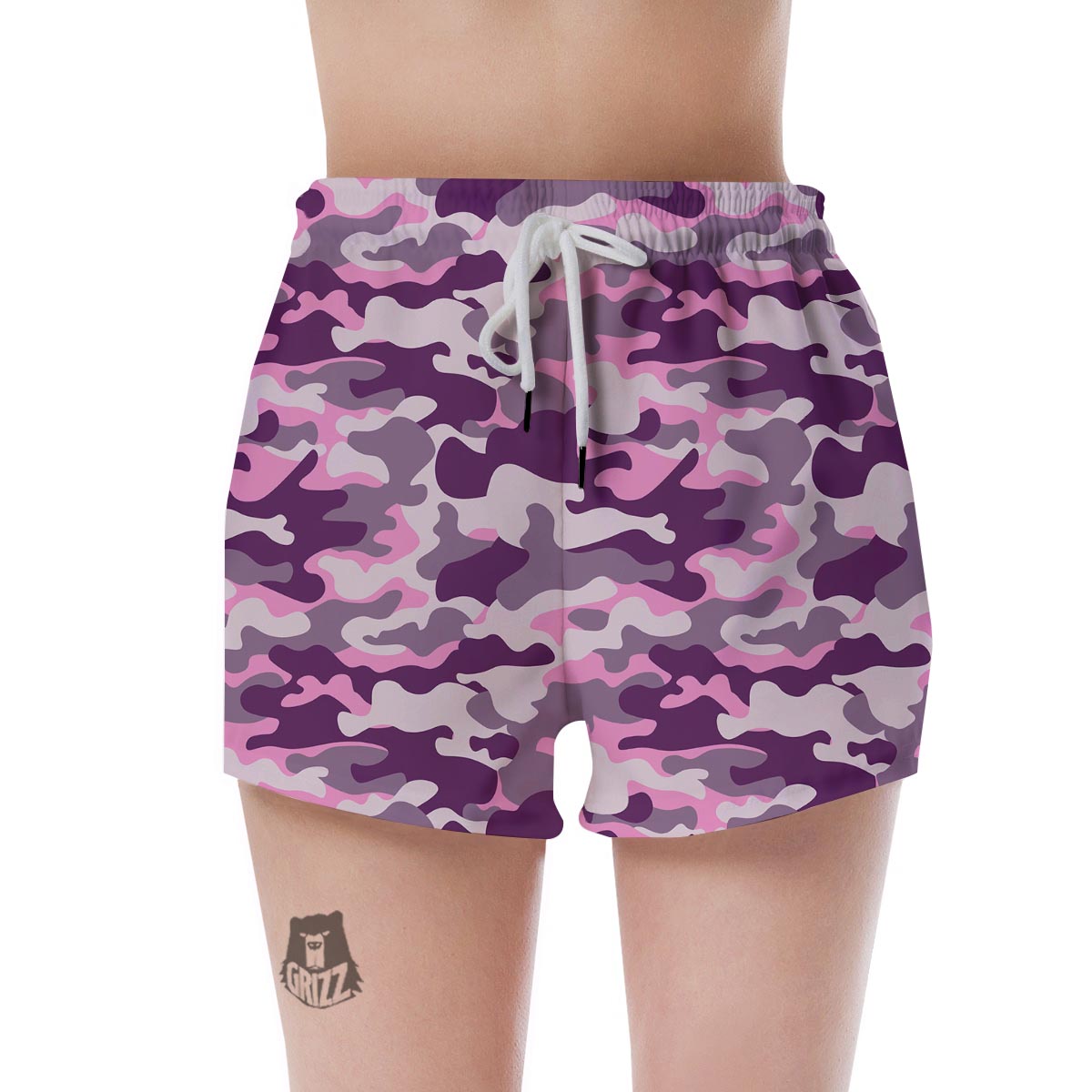 Pink Camouflage Print Women's Shorts-grizzshop