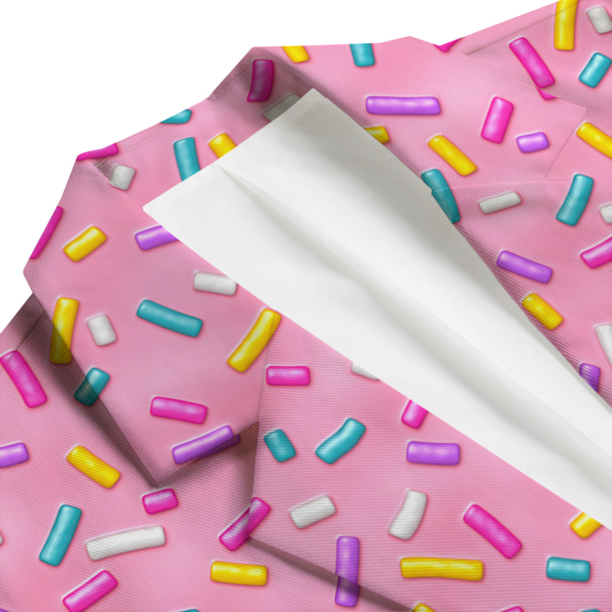 Pink Candy Pattern Print Men's Blazer-grizzshop