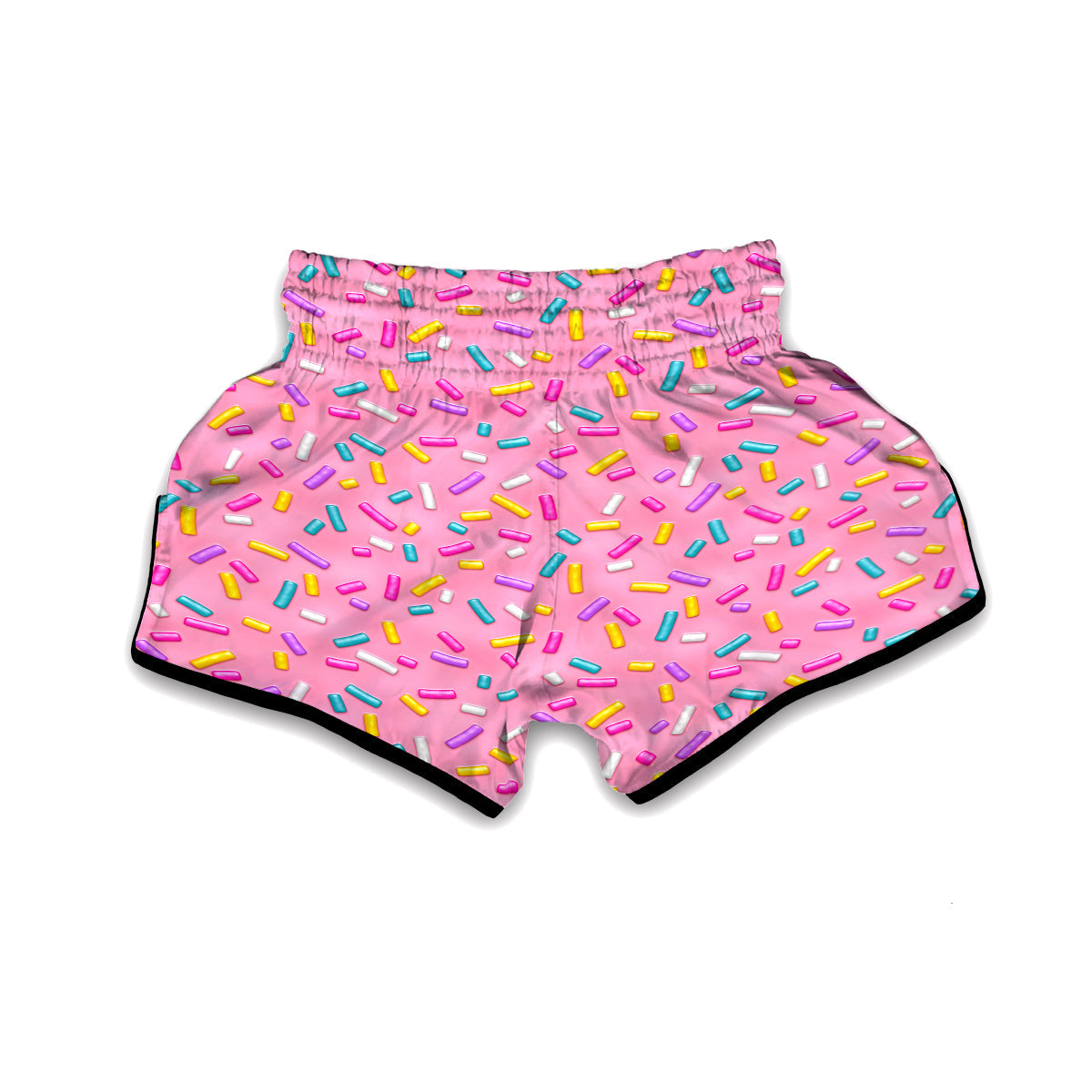 Pink Candy Pattern Print Muay Thai Boxing Shorts-grizzshop