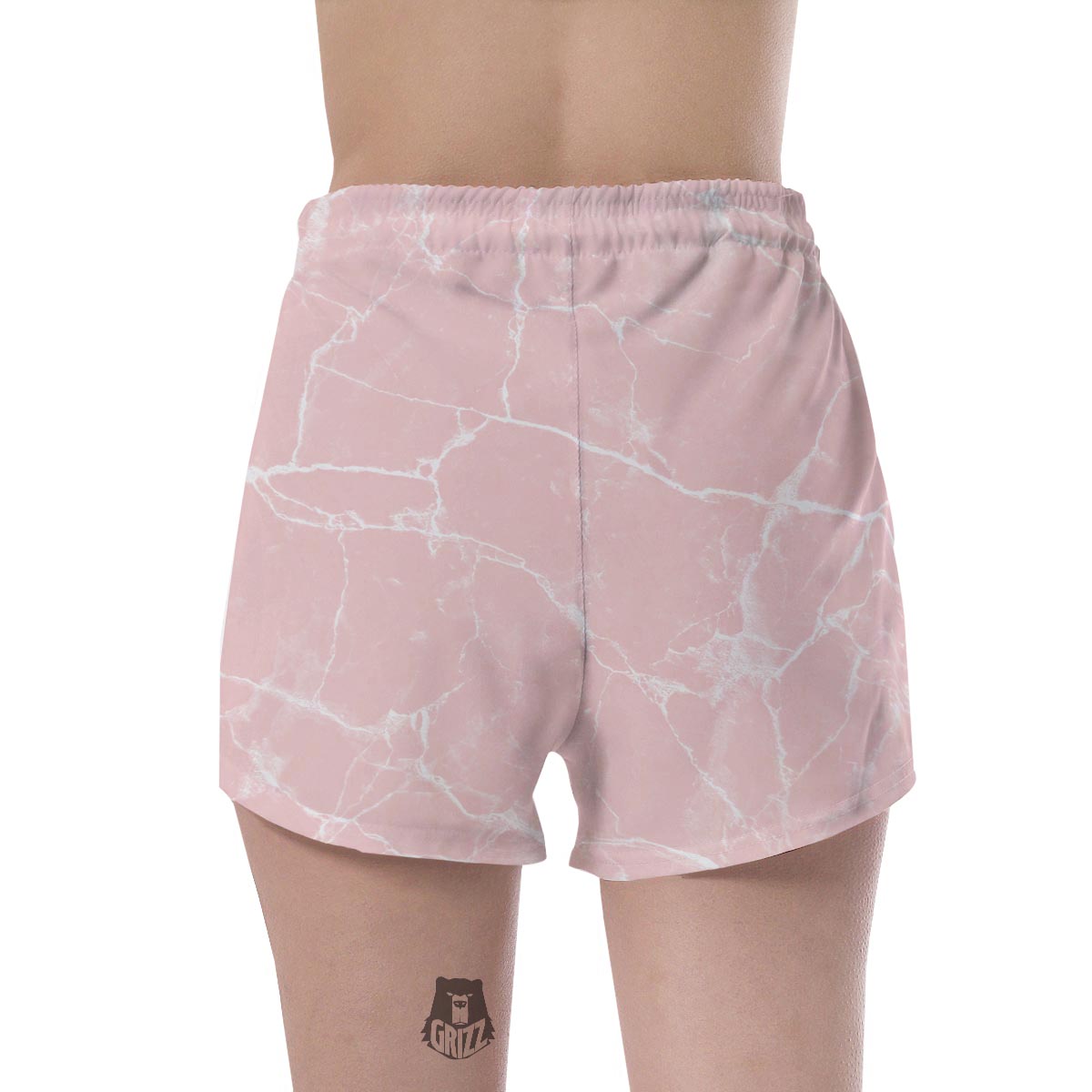 Pink Cracked Marble Women's Shorts-grizzshop