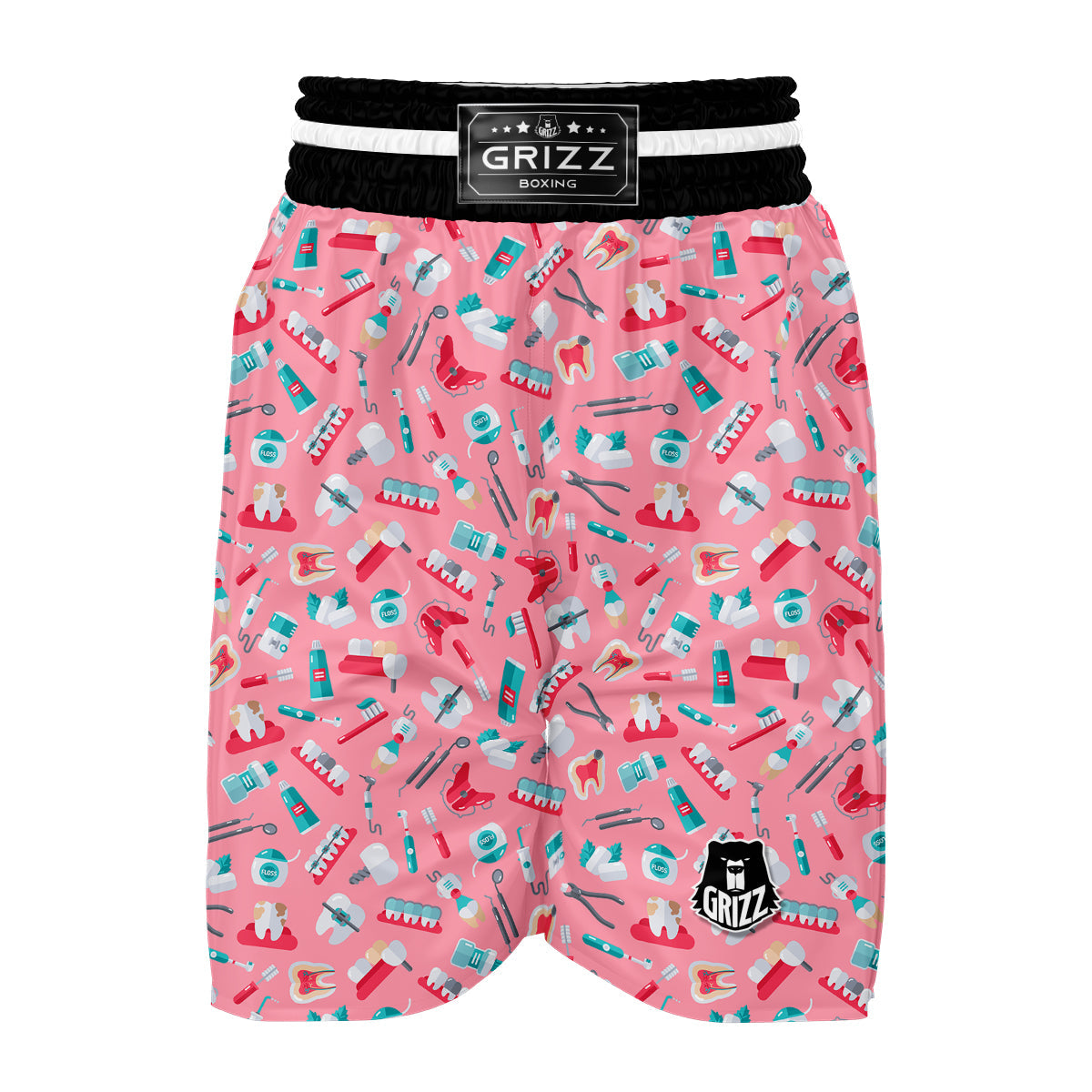 Pink Dental Equipment Dentist Print Pattern Boxing Shorts-grizzshop