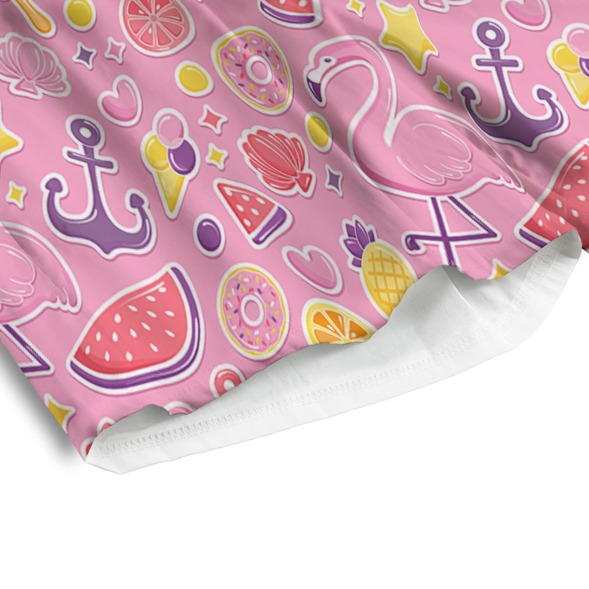 Pink Flamingo Summer Beach Print Pattern Men's Athletic Shorts